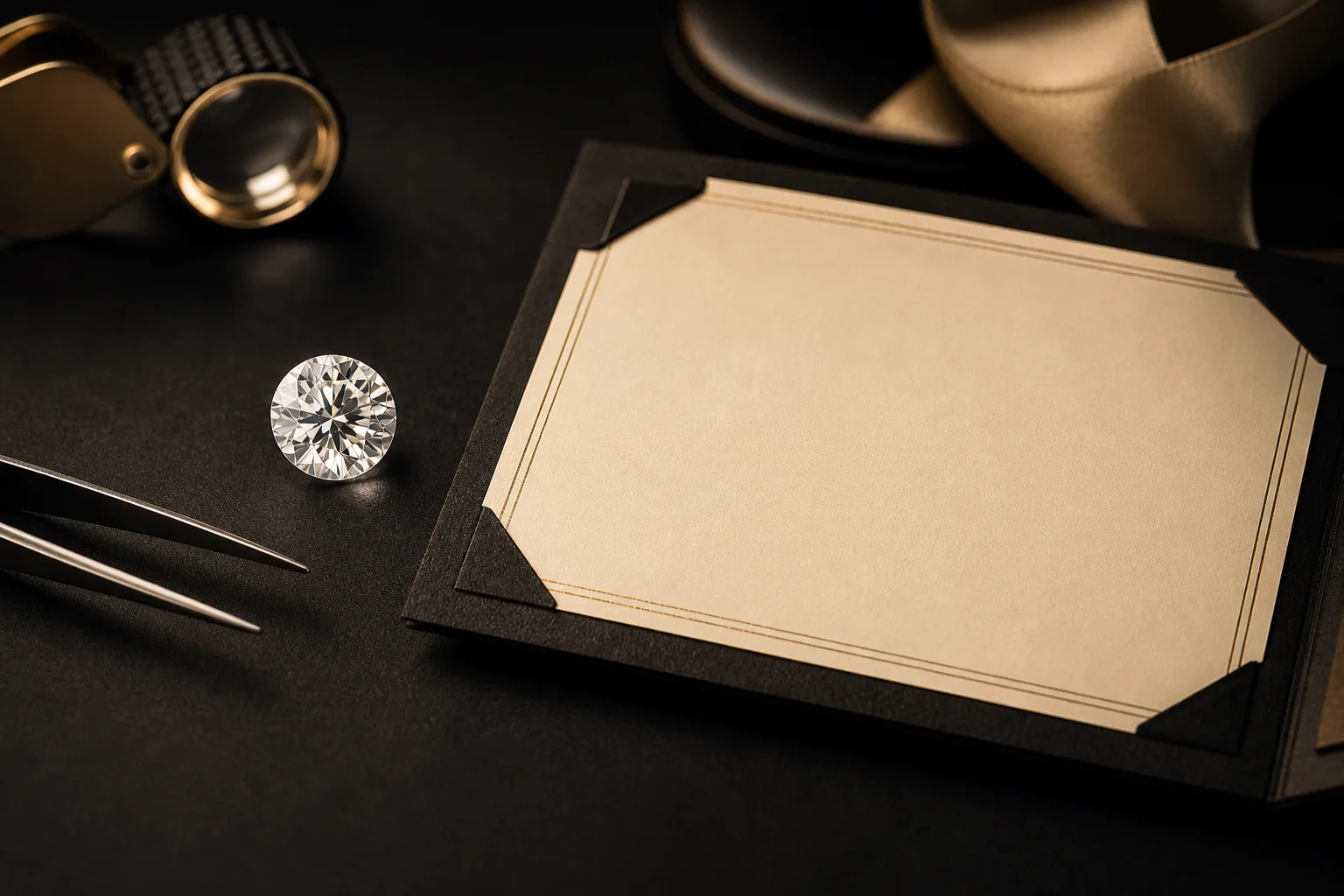 Certificiran diamant ob dokumentaciji
