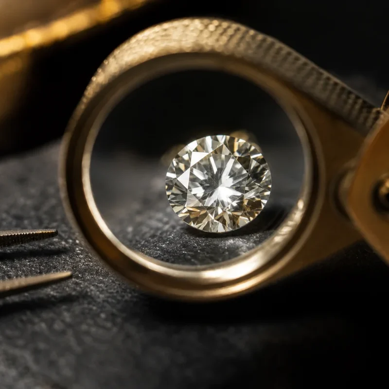 Diamant pod gemološko lupo
