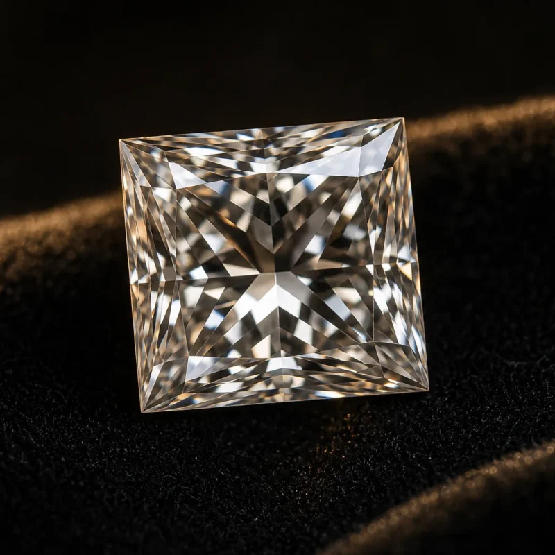 Kvadraten Princess diamant na črni podlagi